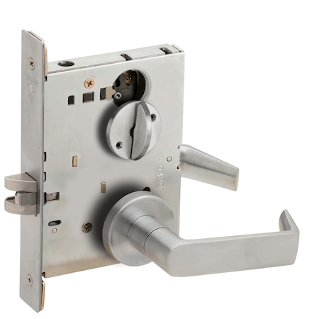 Schlage Grade 1 Bed Bathroom Privacy Mortise Lock, 06 Lever, A Rose, ADA Thumbturn, Satin Chrome Finish, Fie L9040 06A 626 L583-363